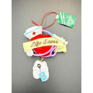 Kurt S. Adler "Life Saver" Nurse Heart With Shoes Ornament J9222 NWT